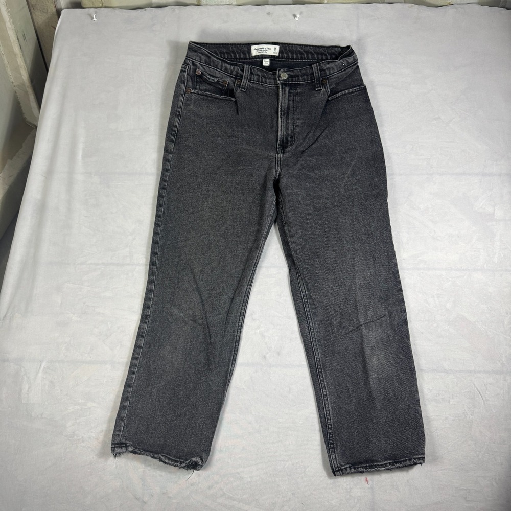 Aeropostale Womens Ankle Jeans‎ Dark Gray Denim Ultra Hi-Rise Straight Leg 28/6s